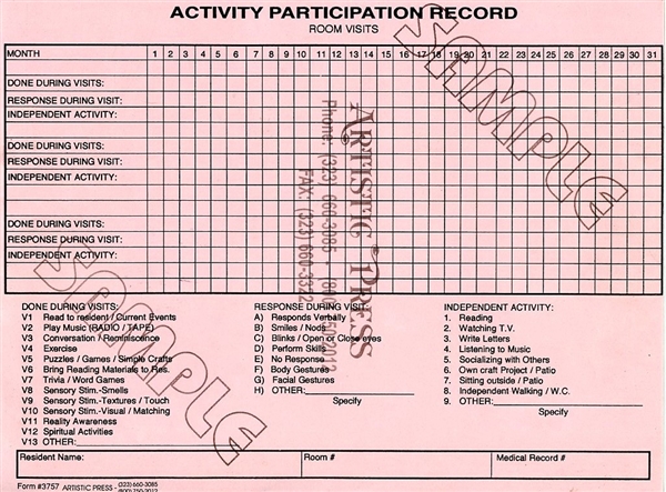 Residents Activity Assessment - Short-Term # 3749